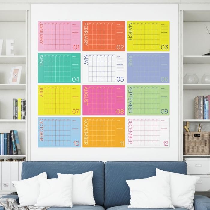 

Timeless Monthly Calendar Set Bright Version A3