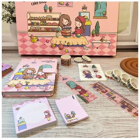 

Diary Set -Journal Set - JURNAL 7 IN 1 SWEETHEART CAKE SHOP