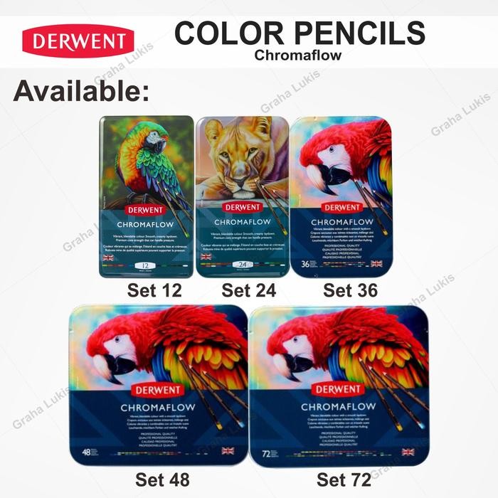 

DERWENT Chromaflow Color Pencil / Pensil Warna Set Metal Tin