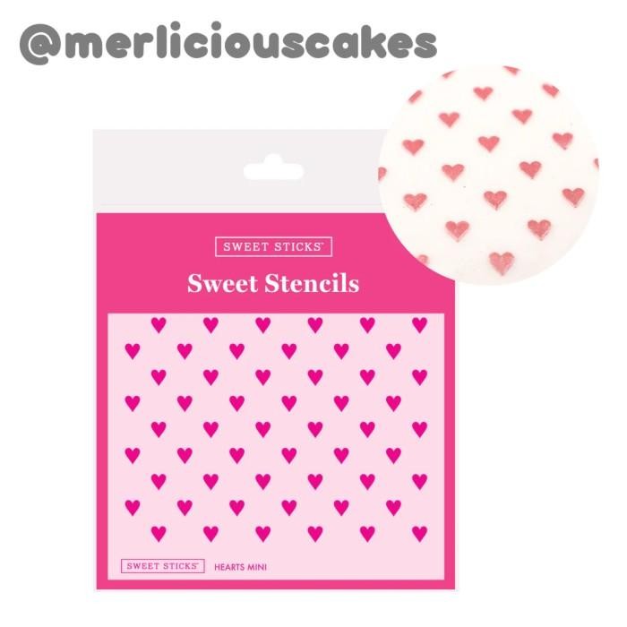 

Hearts Mini Sweet Stencil Stensil Cookies Cupcakes Cake Sweet Sticks