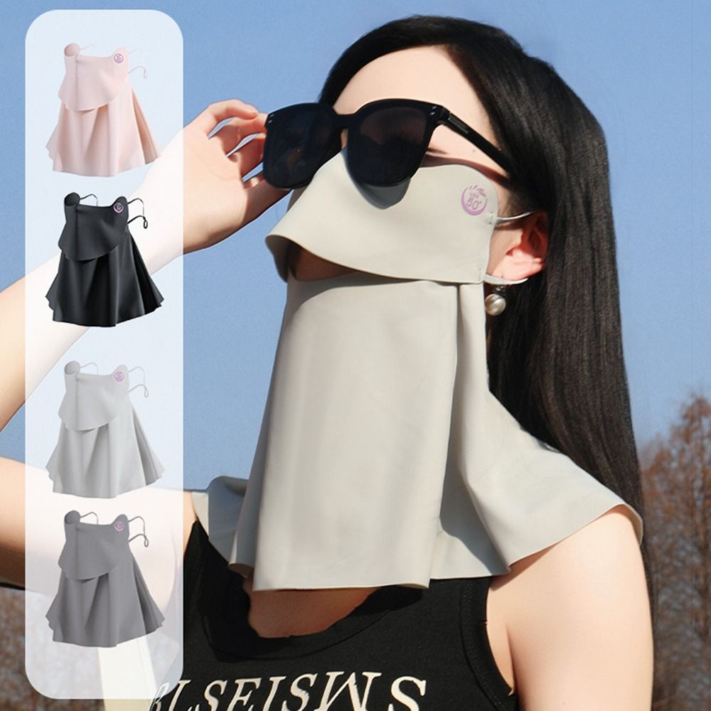 Ice Silk Mask Summer Breathable Mask UV Protection UPF50+ Sunscreen Shawl Anti-UV Flap Wraps