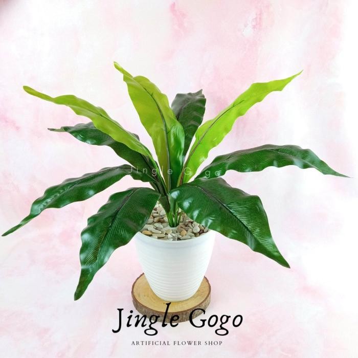 (TERMASUK T ) Tanaman Hias Plastik Daun Semi Latex Sansivera Gelombang Cinta Artificial B424