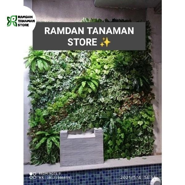 taman indoor vertical garden sintetis artificial