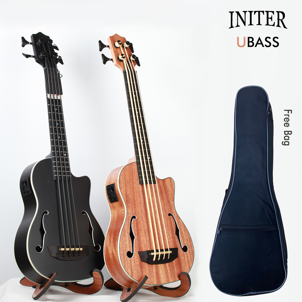INITER 30 inches fretless/fretted Ubass UkuleleBass all mahogany wood 30" Yukri Bass with Belcat EQ