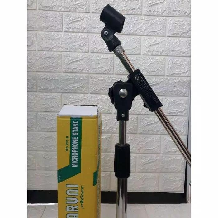 [Expert] stand mic pendek MARUNI free holder mic (warna crome/stainless