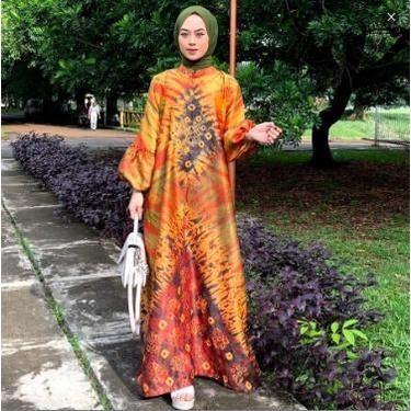 GAMIS NURA JUMBO SUTRA VELVET DRESS BATIK JUMPUTAN ETNIK HANDMADE