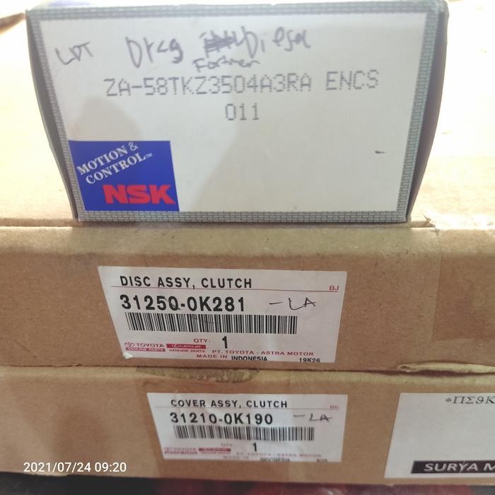 Kopling Set Fortuner Hilux Diesel Original