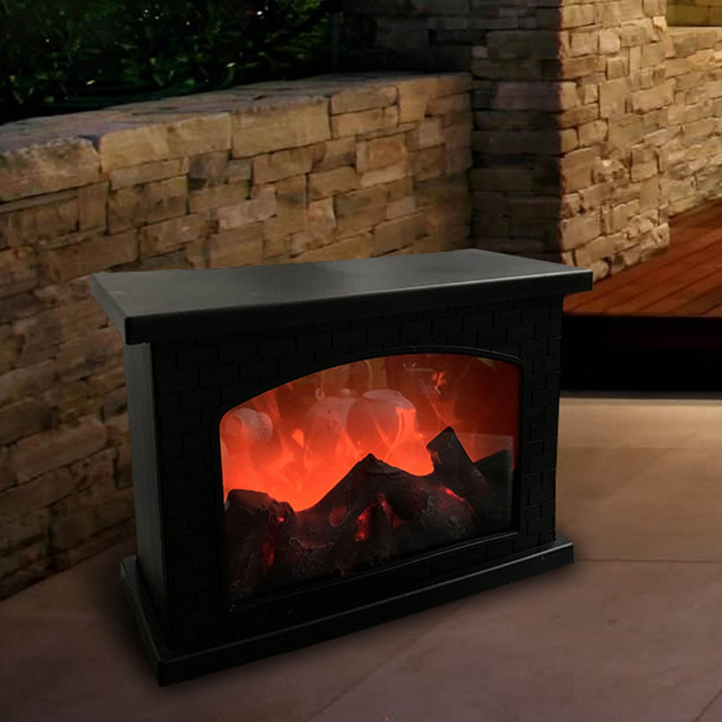 Electric Fireplace Light LED Simulated Fireplace Light Retro Xmas Electric Fireplace Lamp for Living
