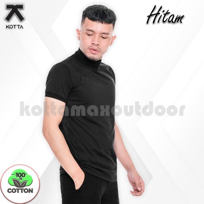 (Expert) Kaos Kerah Tinggi Turtleneck Pria Wanita Kaos Leher Tinggi Polos