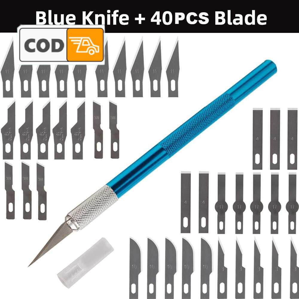 

Pisau Ukir Multifungsi Mini Cutter Stainless Steel 40 Mata Pisau Berkebun Alat Kerajinan Tangan Carving Art Knife Tajam