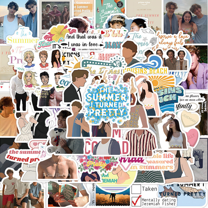 50pcs Cartoon Anime The Summer I Turned Pretty TV Show Stickers for Kids DIY Luggage Laptop