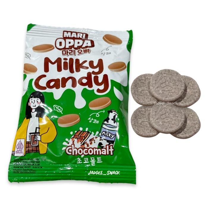 

MARI MILIKI- PERMEN MARI OPPA MILKY CANDY 12 GR RASA COKELAT BY JADOEL_SNACK