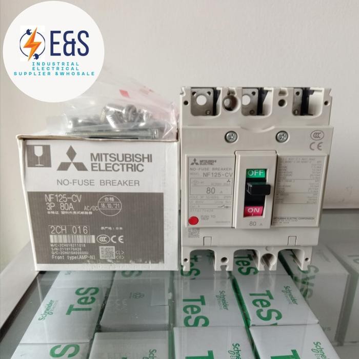 Paling Murah Mccb Breaker Mitsubishi Nf125-Cv 3P 80A 100A 125A / Nf125Cv Mitsubishi