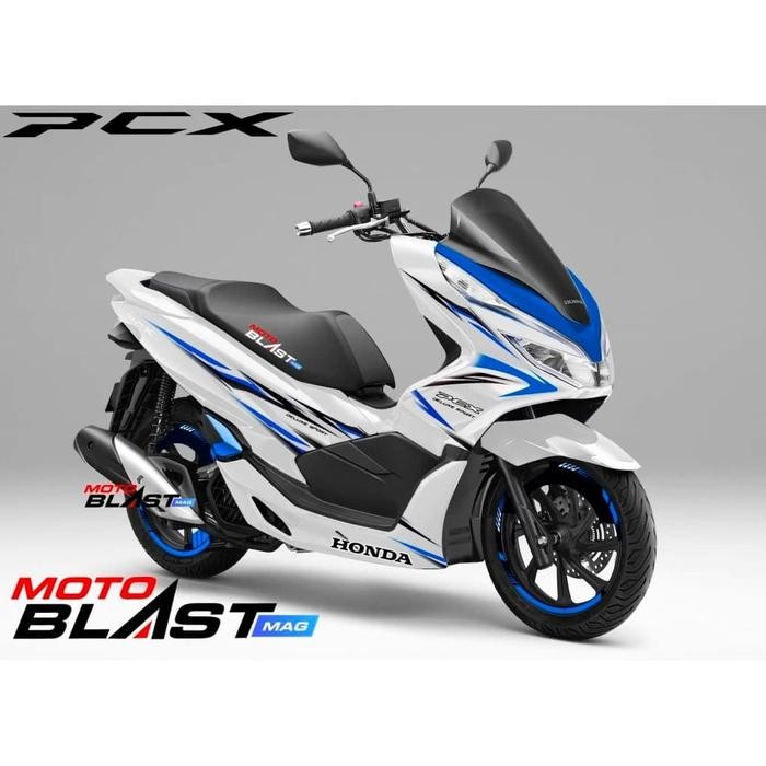 Decal Stiker Striping Pcx 150 Putih Deluxe Non Fullbody