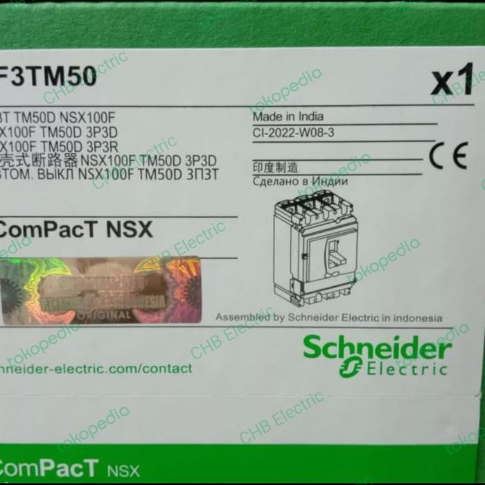 Populer Mccb Nsx100F 50A (36Ka) Tm50D Nsx 100F 50A C10F3Tm050