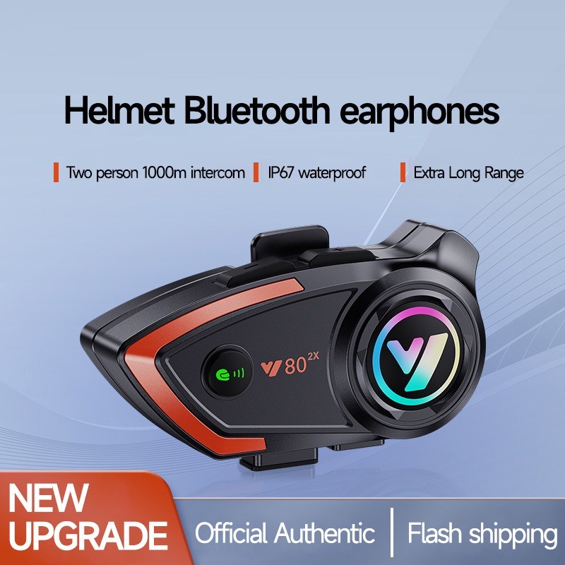 HNJ Motorcycle Helmet Bluetooth Earphones Waterproof Full Helmet with Built-in Wireless