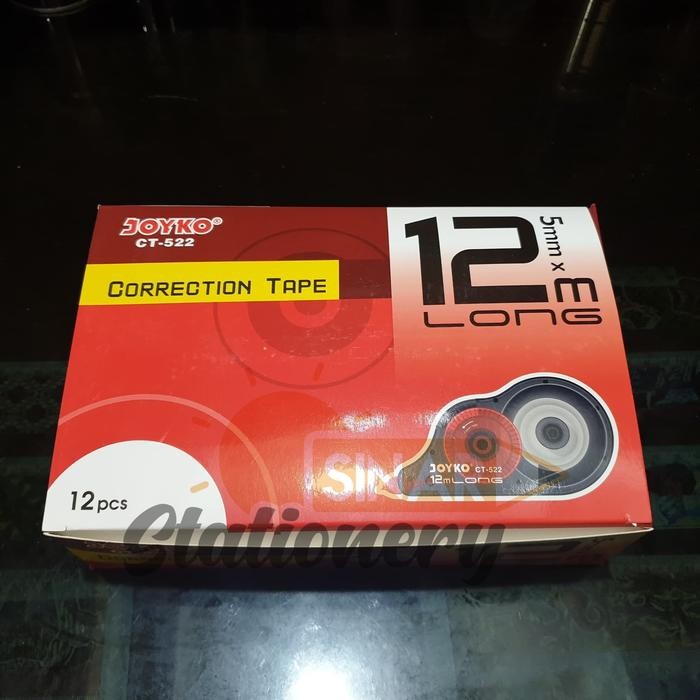 

Correction tape ct 522 joyko 1pak isi 12pc
