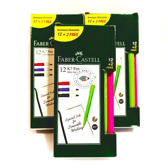 

Faber Castell Ballpoint Pulpen K7 Pen 0.7mm Cover Berwarna - Lusin