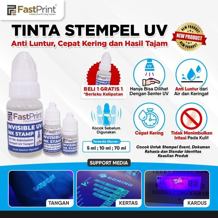 

Fast Print Tinta Stempel UV Tinta Invisible 10 ML