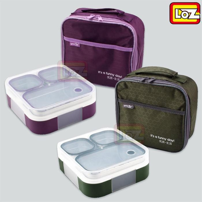 lunch box stainless tempat makan kotak bekal yooyee 3 sekat YY 635