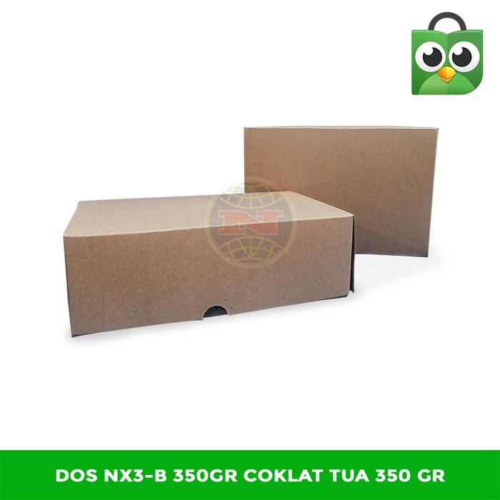 Dus Nx3-B 350 Gr Kotak Nasi Box Persegi Panjang Coklat Kraft 100 Pcs