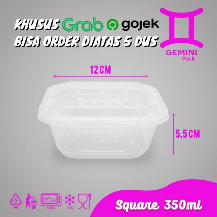 THINWALL SQUARE 350ML 500 Pcs/DUS / T