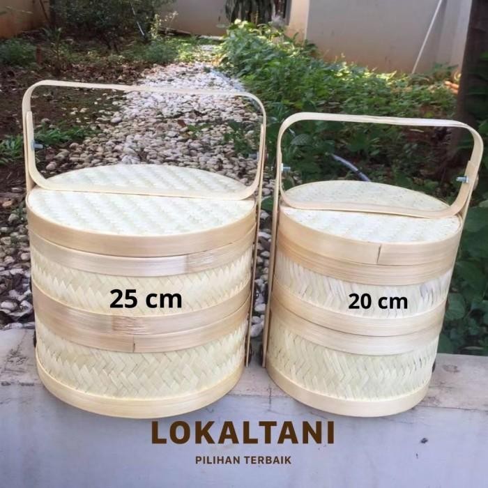 

(Expert) Hampers Bambu/Keranjang Anyaman/Anyaman rantang Bulat 2 tingkat 20CM