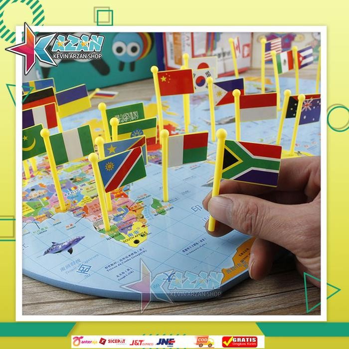 

Mainan Edukasi Mengenal Bendera Negara Globe , Map Of The World flag