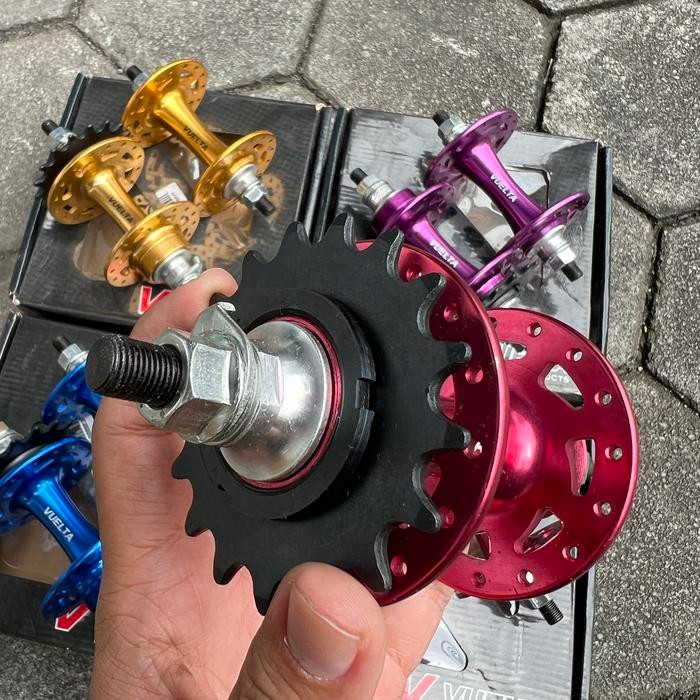 HUB FREEHUB FIXIE 32 HOLE VUELTA BEARING FLIP FLOP COG LOCK 17T TAIWAN
