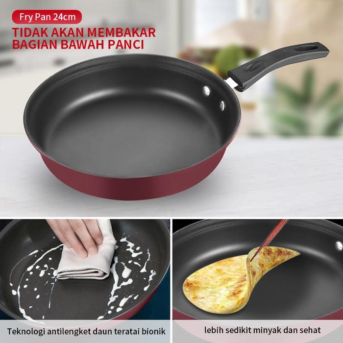 Wajan Set Panci Teflon 1 Set 3 Pcs 1042-Panci Teflon Set 3