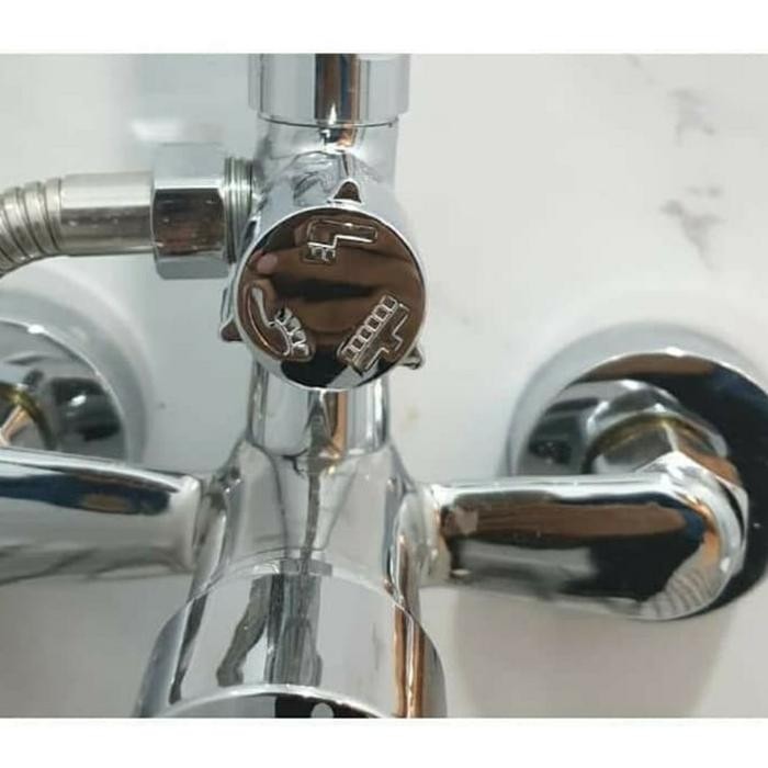 Terbaik Shower Tiang Panas Dingin Kuningan Komplit Set Model Wasser Toto