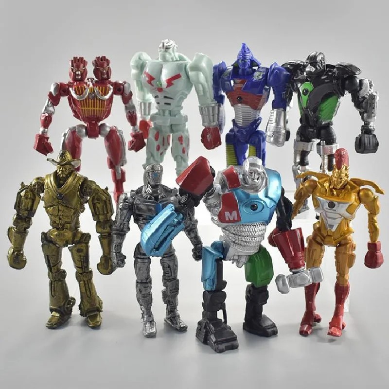 8Pcs/Set 13Cm Anime Real Steel Zeus Atom Midas Adam Raider Robot Model Toys Gift Action Figure
