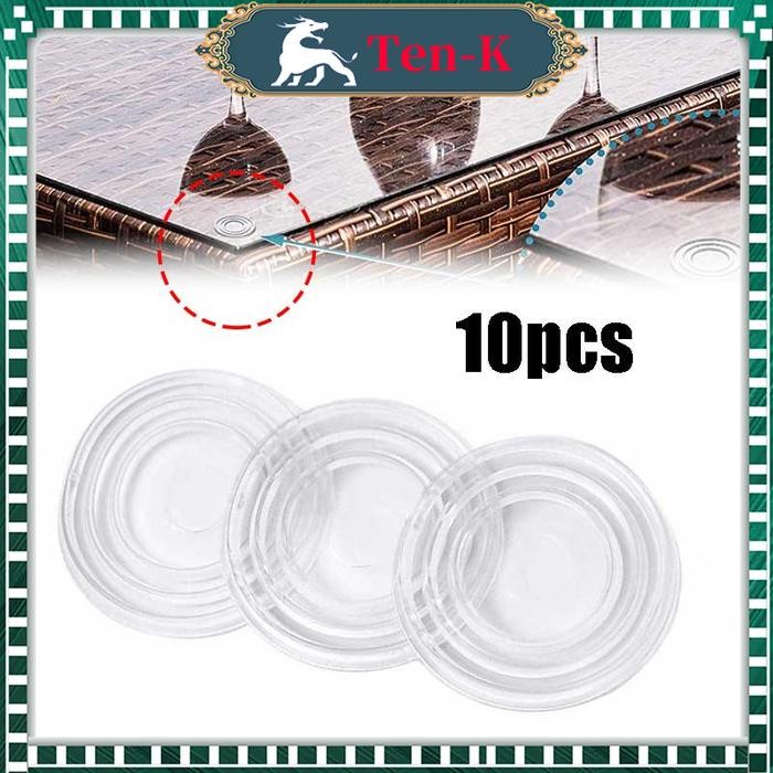 10 PCS Karet Ganjal Kaca Tataan Meja Kaca Bulat Bening