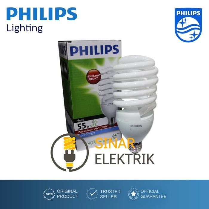Lampu PHILIPS Helix 55W Putih - Spiral 55 Watt W Tornado 55Watt Grosir
