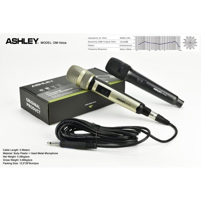 PREMIUM Mic Kabel Mic Ashley DM Voice Original Ashley Terbaik