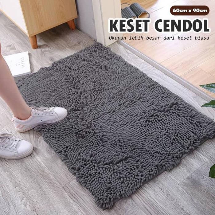 BEST SELLER Karpet Keset Cendol Microfiber TEBAL BESAR Uk 60x90cm Anti Licin Bulu Lembut Premi /