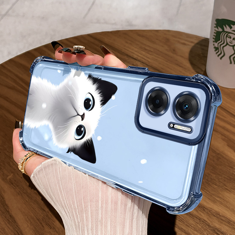 Casing Hp untuk Xiaomi Redmi 10 10C 10 Prime Case Casing Softcase Kucing Hitam Putih HP Kasus Ponsel