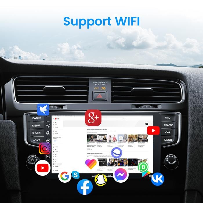 GEARELE Head Unit Double DIN Android 11 Bluetooth Wifi GPS 7 9 10 inch