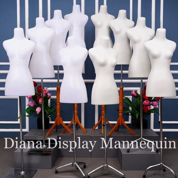 

MANEKIN DM WANITA DEWASA PLASTIK SET DENGAN KAKI KAYU ATAU BESI - PATUNG BAJU WANITA DEWASA ATASAN -