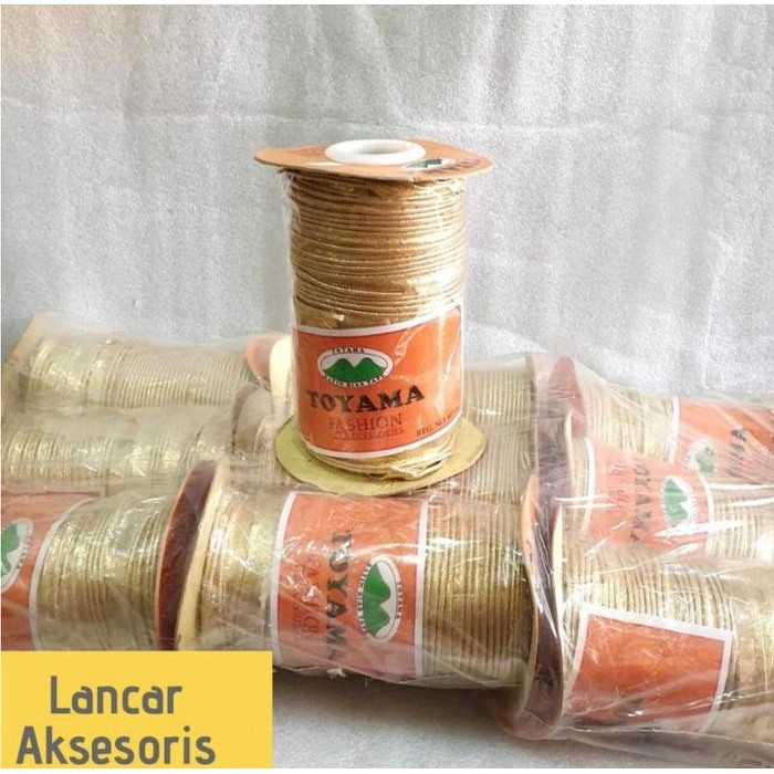 BISBAN ISI / SATIN BIAS TAPE / LIS BAJU PER 1 ROL @66 YARD EMAS PERAK SILVER GOLD TOYAMA TALI LIST