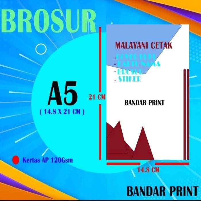 

Cetak Brosur A5 Art Paper 120/150 GSM cetak 1 sisi 1 RIM