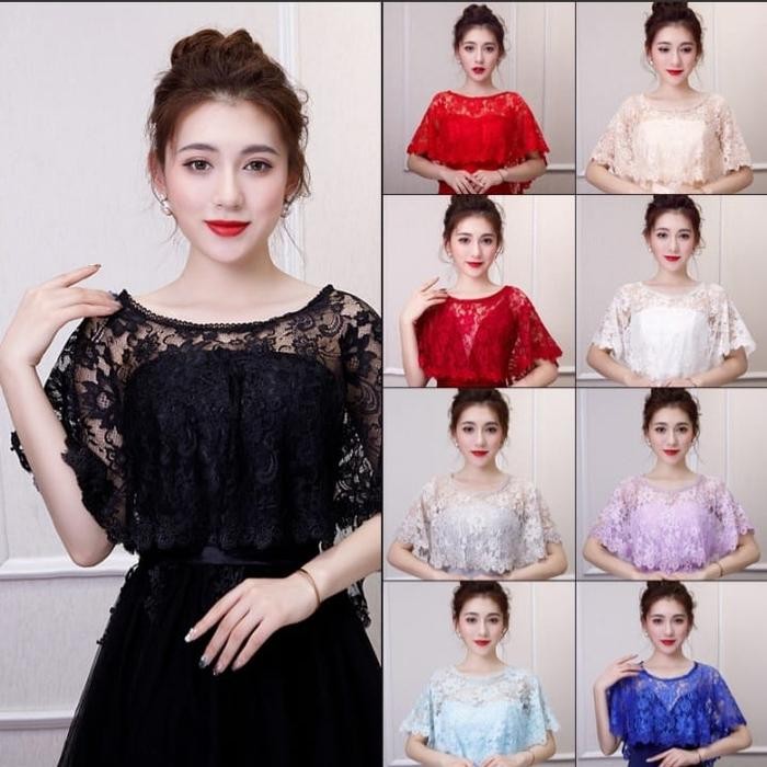 Baju Cardigan Wanita Rompi ,Bolero Brukat Korea model panjang Belakang