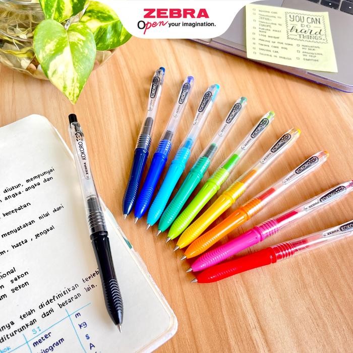 

Zebra Kokoro Pulpen Gel Isi 10 Pcs 0.5Mm Retractable Gel Pen Water Based Pigment Ink - Tinta Warna