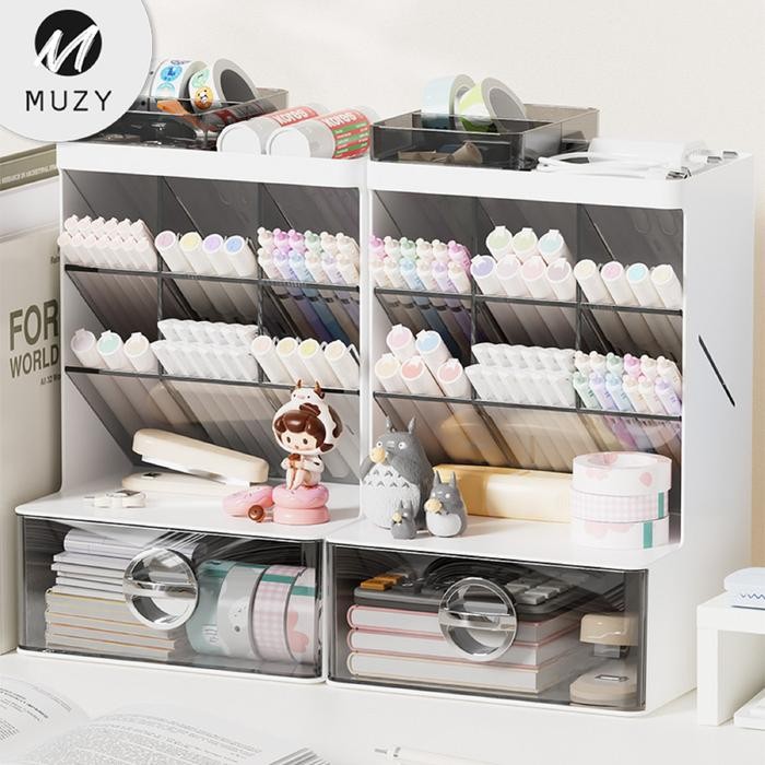 

Muzy Kotak Organizer Meja Rak Holder Pencil Pulpen Laci Tempat Penyimpanan Desk Drawer Storage Box