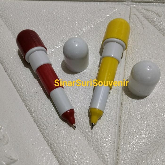 

Souvenir Pernikahan Isi 100 Pcs Pulpen Kapsul Unik Kemas Plastik Tinta Biru Hitam
