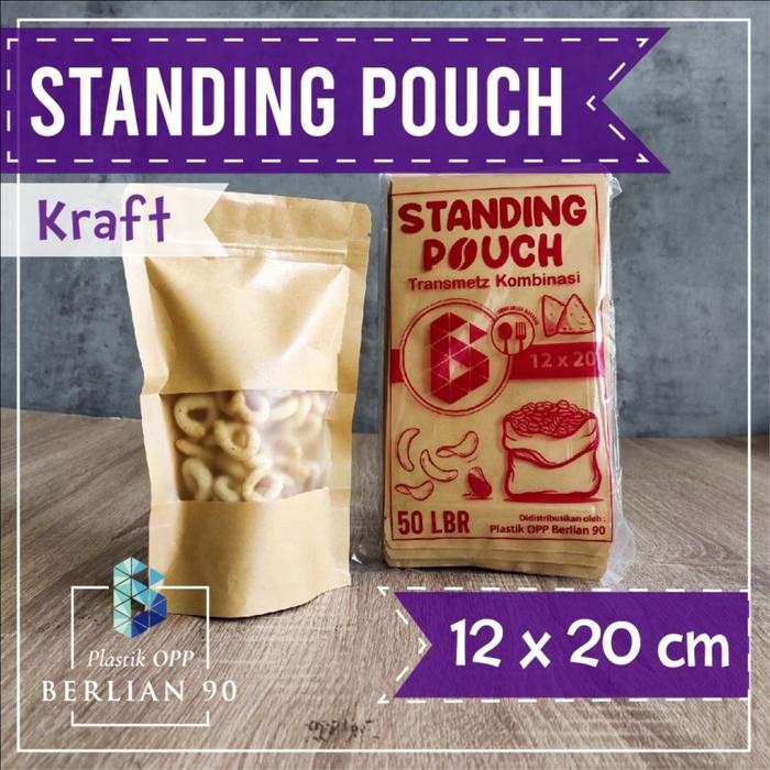 Standing Pouch Kraft 12x20 cm Standing Pouch Window Kode 1459
