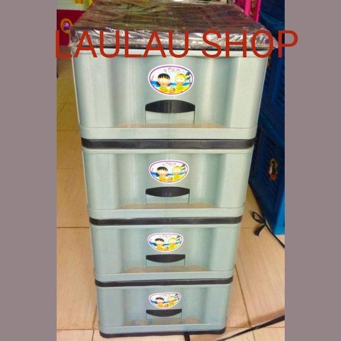 Laci Pakaian Plastik Susun 4 Yoko / Lemari Tempat Baju / Serbaguna