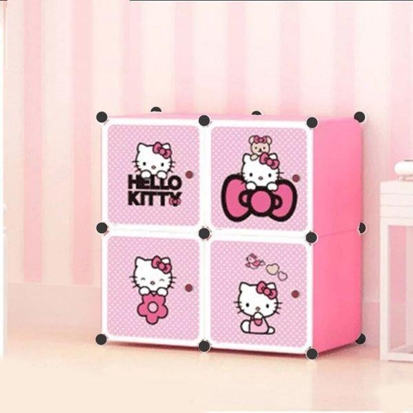 Bayar Ditempat Lemari Pakaian Plastik Portable 4 Pintu Lemari Serbaguna Lemari Hemat Tempat Lemari