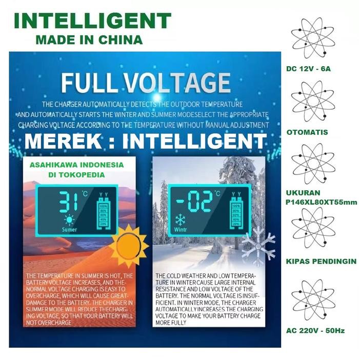 INTELLIGENT FAST CHARGER ACCU CAS AKI MOBIL MOTOR CHARGER AKI OTOMATIS