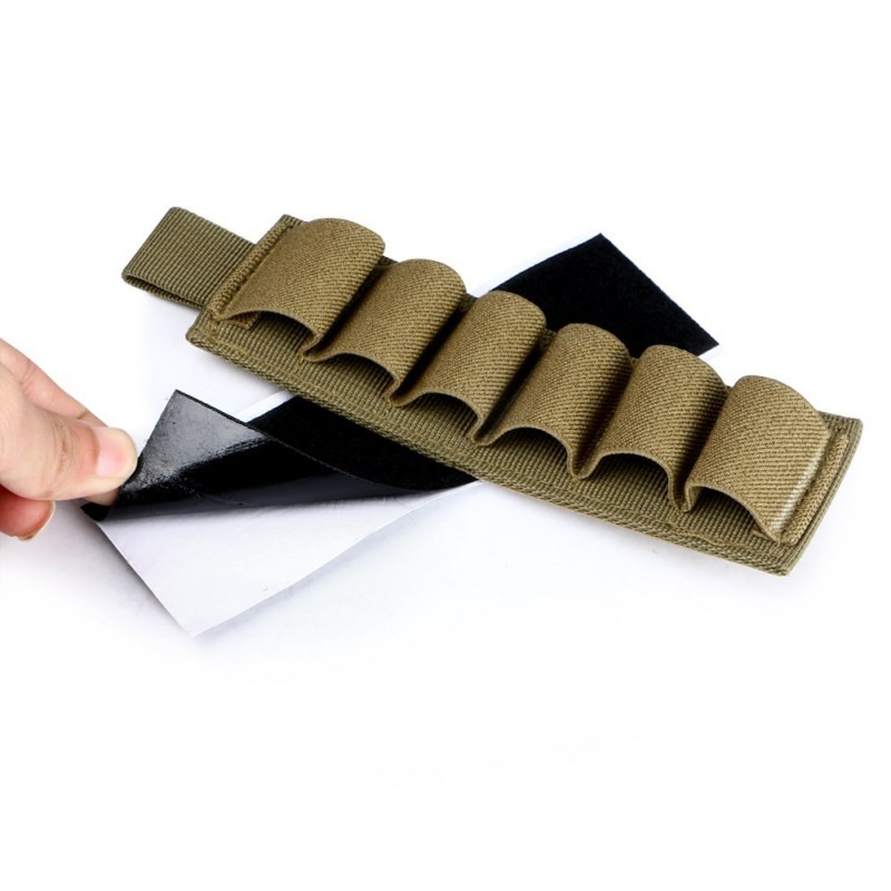 Men Tactical Hunting 12 Gauge Hook Loop 6 Rounds Shell Holder Airsoft Rifle Belt 12 Gauge Holder Amm